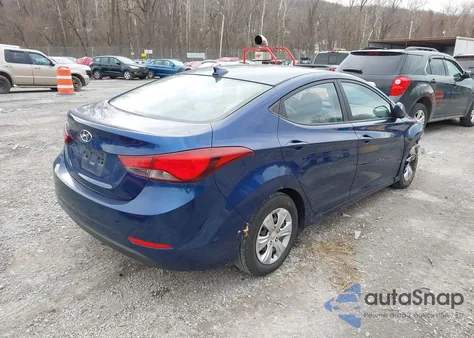 2016 Hyundai Elantra Se z USA, uszkodzony, nr VIN 5NPDH4AE5GH753662